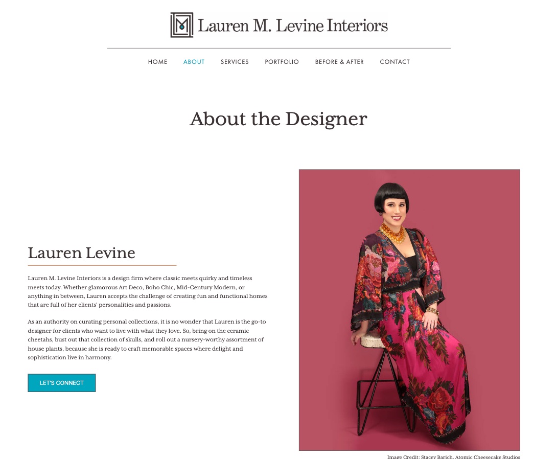 Lauren M. Levine Interiors About page